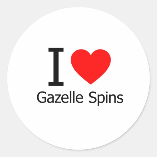 I Liebe Gazelle Spins Runder Aufkleber (Vorderseite)
