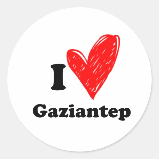 I Liebe Gaziantep Runder Aufkleber (Vorderseite)