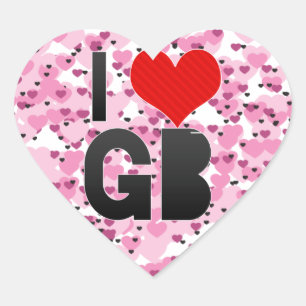 I Liebe GB Herz-Aufkleber