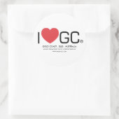 I Liebe GC Runder Aufkleber (Tasche)