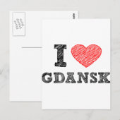 I Liebe Gdansk Postkarte (Vorne/Hinten)