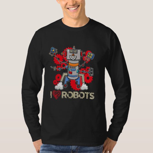 I Liebe Gebäude Roboter Maschinen Robotik T-Shirt (Vorderseite)