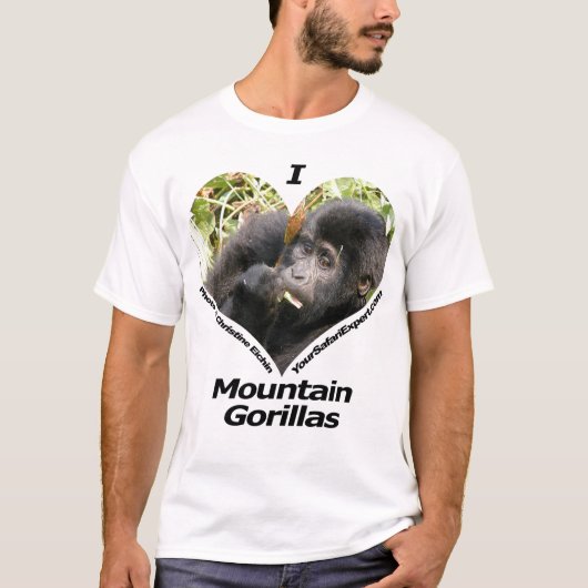 I Liebe-Gebirgsgorilla-T - Shirt 4 (Front u. (Vorderseite)