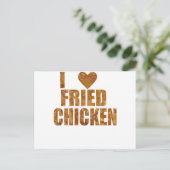I Liebe gebratenes Huhn Postkarte (Stehend Vorderseite)