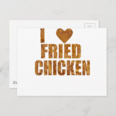 I Liebe gebratenes Huhn Postkarte (Vorne/Hinten)