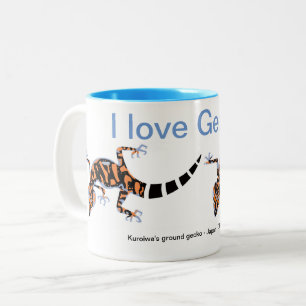 I Liebe GECKOS - Tierliebhaber - Wildtiere - Natur Zweifarbige Tasse
