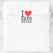 I Liebe Geek Style Quadratischer Aufkleber (Tasche)