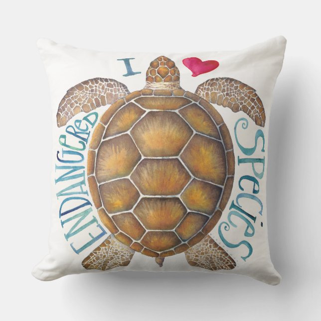 I Liebe gefährdetes Arten-Kissen Kissen (Vorderseite)