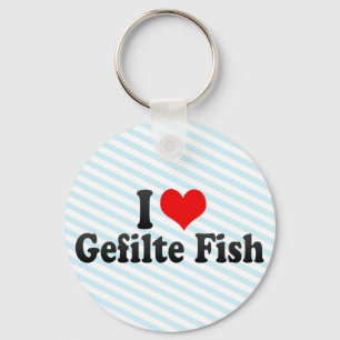 I Liebe Gefilter Fisch Schlüsselanhänger