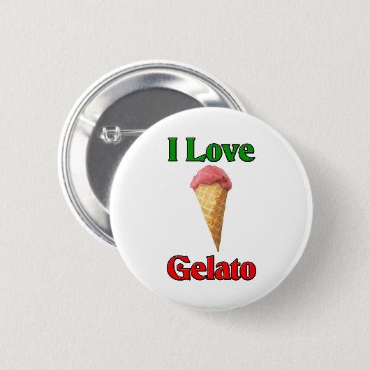 I Liebe Gelato (italienische Eiscreme) Button (Vorne & Hinten)