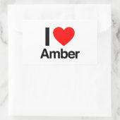 i Liebe gelb Rechteckiger Aufkleber (Tasche)