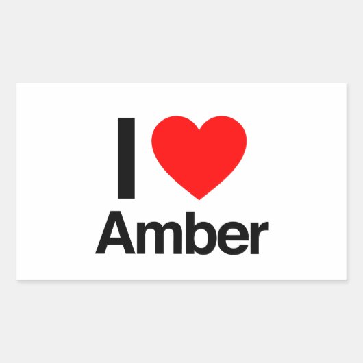 i Liebe gelb Rechteckiger Aufkleber (Vorderseite)