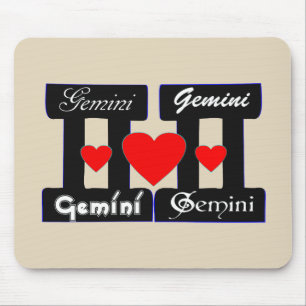 ♊😍 I Liebe Gemini-Zodiac-Zeichen Mousepad
