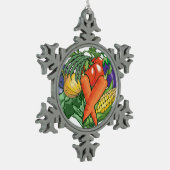 I Liebe Gemüsegarten Schneeflocken Zinn-Ornament (Links)