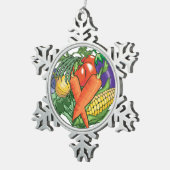 I Liebe Gemüsegarten Schneeflocken Zinn-Ornament (Rechts)