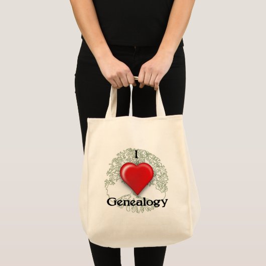I Liebe Genealogie Custom Tote Bag Tragetasche (Vorderseite (Produkt))