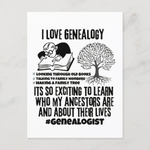 I Liebe Genealogie Postkarte