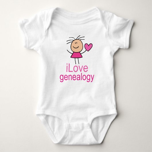 I Liebe-Genealogie-T - Shirt-Geschenk Baby Strampler (Vorderseite)