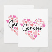 I Liebe Genesis Mitteilungskarte (Vorne/Hinten)