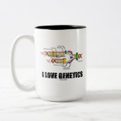 I Liebe Genetik (DNA-Replikation) Zweifarbige Tasse (Links)