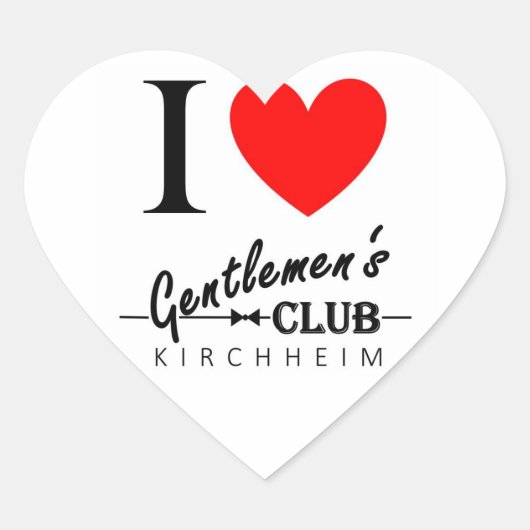 I Liebe Gentlemen's Club Heart Sticker "Kirchheim" (Vorderseite)