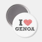 I Liebe Genua Magnet (Vorderseite/Rückseite)