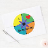 I Liebe Geocaching Aufkleber (groß) (Umschlag)
