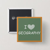I Liebe-Geografie Button (Vorne & Hinten)