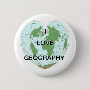 I LIEBE-GEOGRAFIE-Knopf Button
