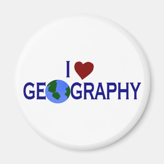 I Liebe Geografie Magnet (Vorne)