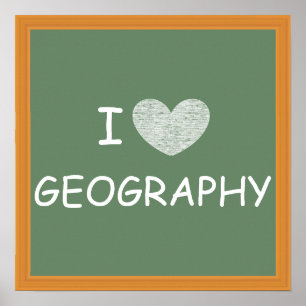I Liebe Geografie Poster