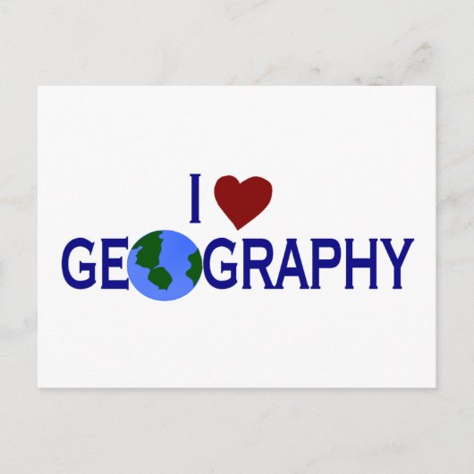 I Liebe Geografie Postkarte (Vorderseite)