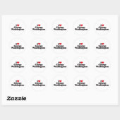 I Liebe George Washington Runder Aufkleber (Blatt)