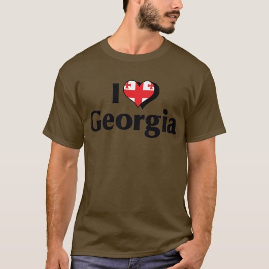 I Liebe Georgia Flag T-Shirt (Vorderseite)
