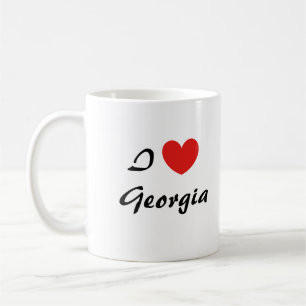 I Liebe Georgia Herz Typografie Kaffee Tasse