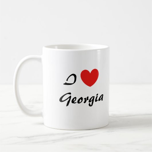 I Liebe Georgia Herz Typografie Kaffee Tasse (Links)