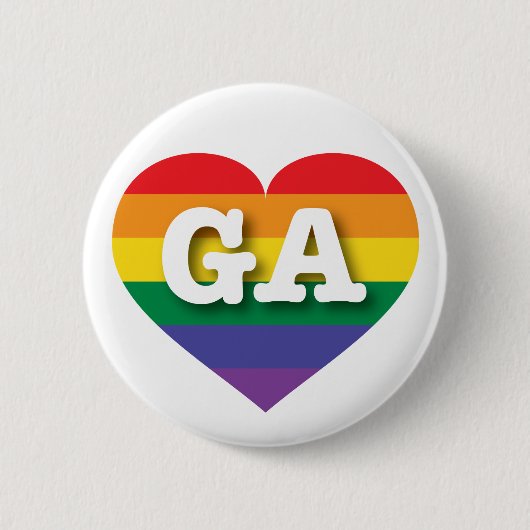 I Liebe Georgia Rainbow Heart Button (Vorderseite)
