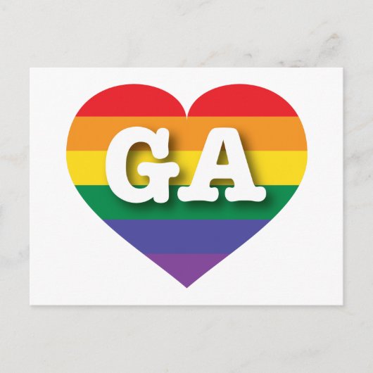 I Liebe Georgia Rainbow Heart Postkarte (Vorderseite)