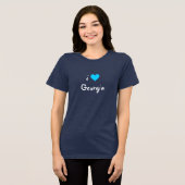 I Liebe Georgien Tri-Blend Shirt (Vorderseite voll)