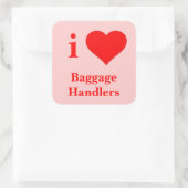 I Liebe Gepäckanhänger Quadratischer Aufkleber (Tasche)