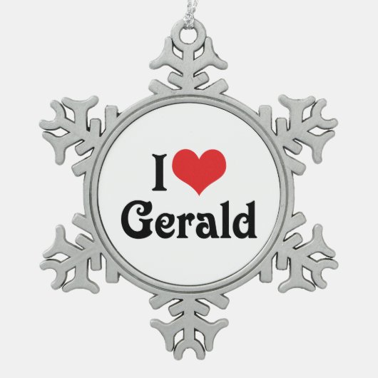 I Liebe Gerald Schneeflocken Zinn-Ornament (Vorderseite)
