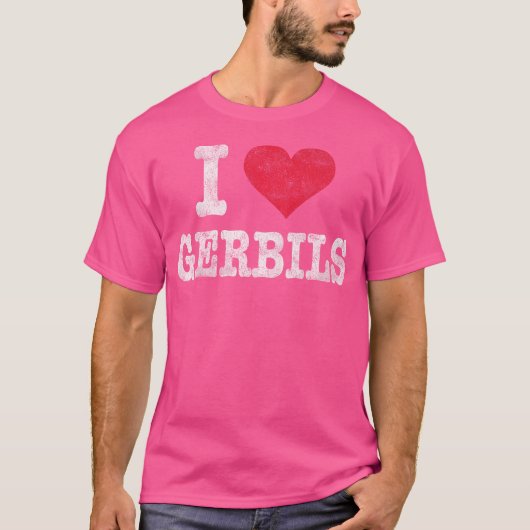 I Liebe Gerbils Funny T-Shirt (Vorderseite)