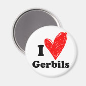 I Liebe Gerbils Magnet (Vorderseite/Rückseite)