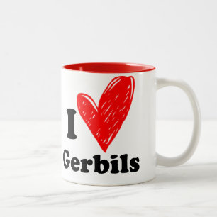 I Liebe Gerbils Zweifarbige Tasse