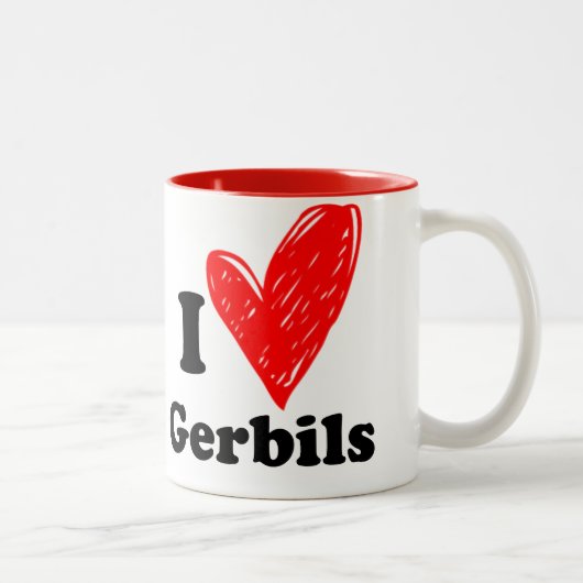 I Liebe Gerbils Zweifarbige Tasse (Rechts)