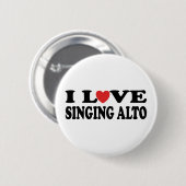 I Liebe-Gesang-Alt-Musik-Geschenk Button (Vorne & Hinten)