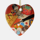 I Liebe, Geschenke zu nähen Keramikornament (Rechts)