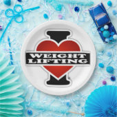 I Liebe-Gewichts-Anheben Pappteller (Party)