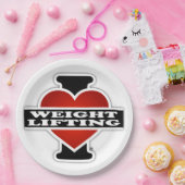 I Liebe-Gewichts-Anheben Pappteller (Party)