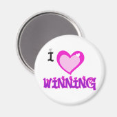 I LIEBE gewinnt Magnet (Vorderseite/Rückseite)